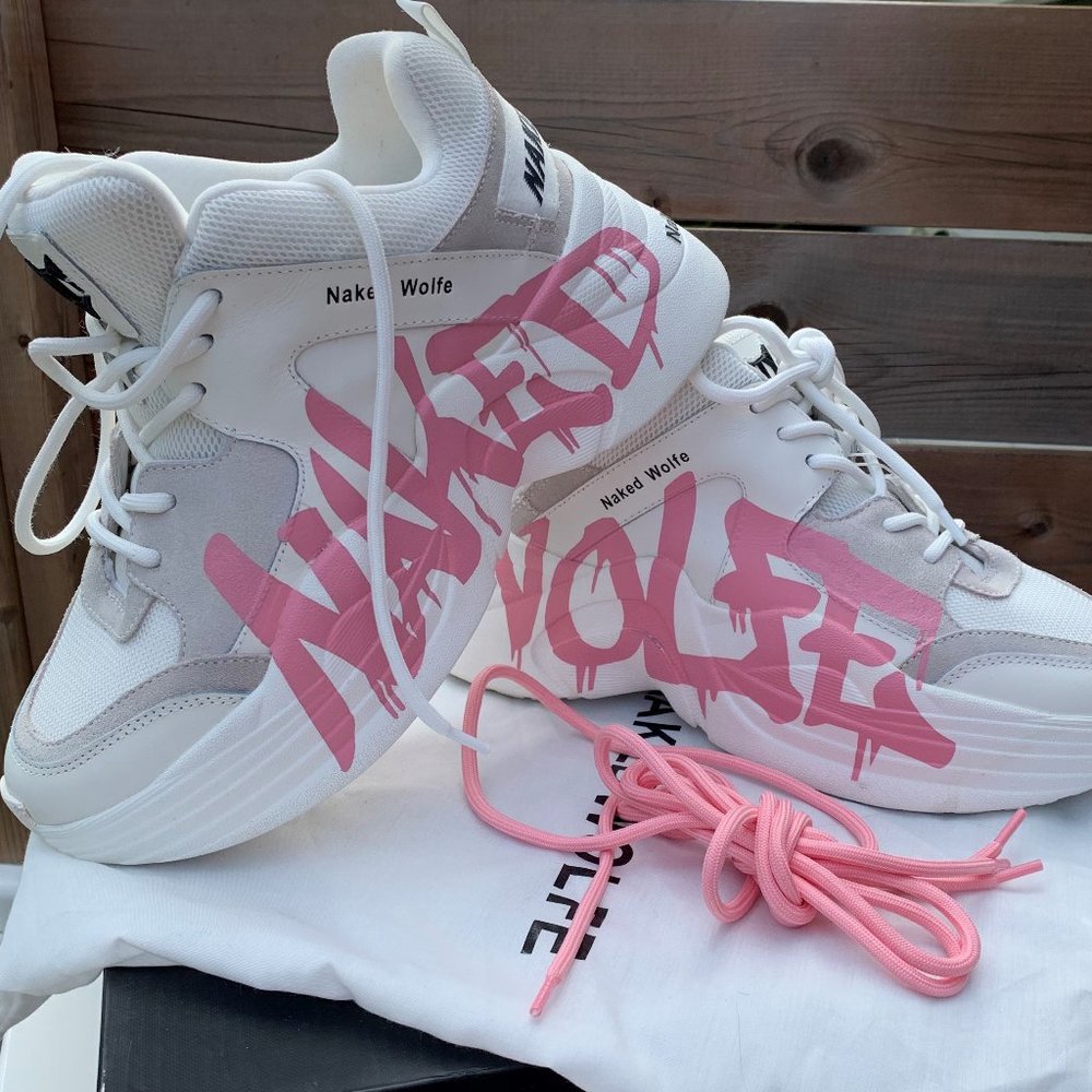 ESPADRILLES NAKED WOLFE LOGO PISTE ROSE